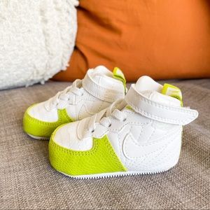 JORDANS Infant white and lime green sneakers